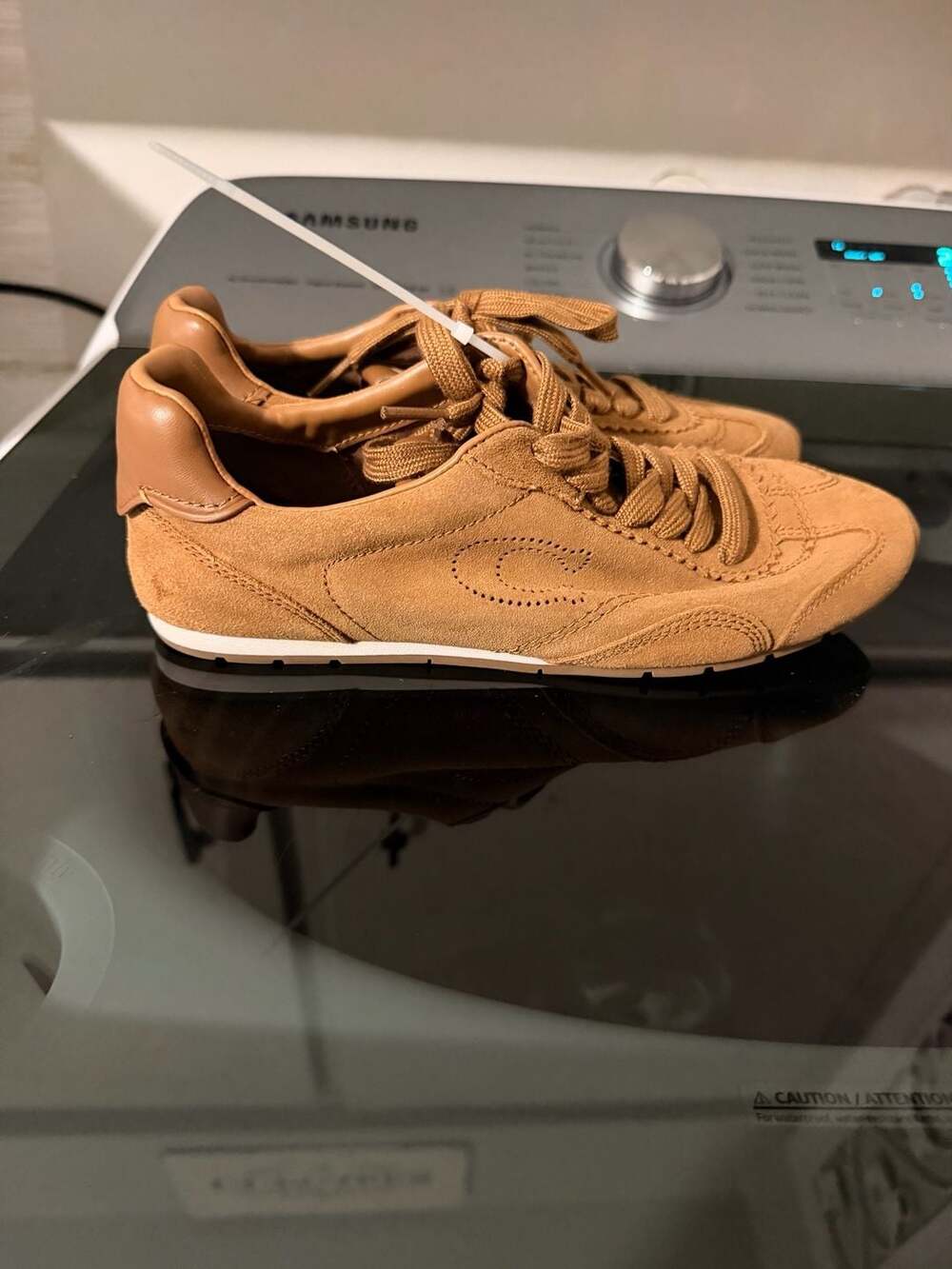 Coach Flat Sneaker in Toffee Suede Women's Size 6.5